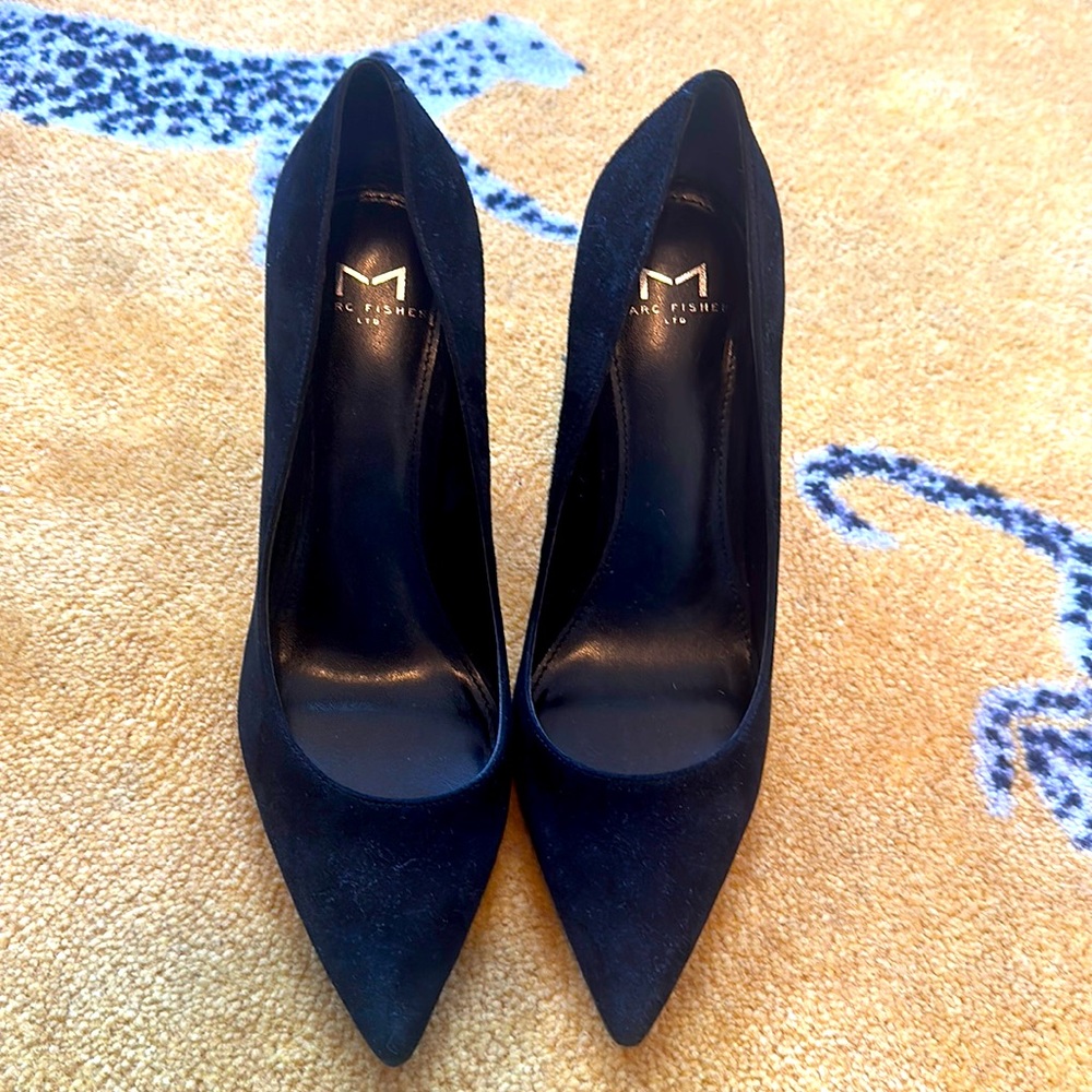 Suede Black Heels Size 7.5